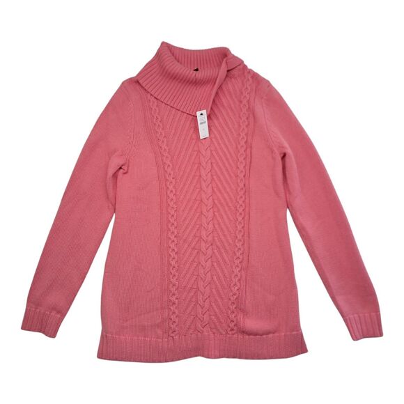NWT Talbots Sweater‎ Pink Coral Cable Knit Cowl Neck Pullover Women's Small - Picture 1 of 9